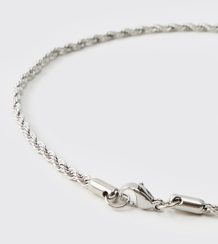 Embellished Out Cross Silver Rope Chain Necklace