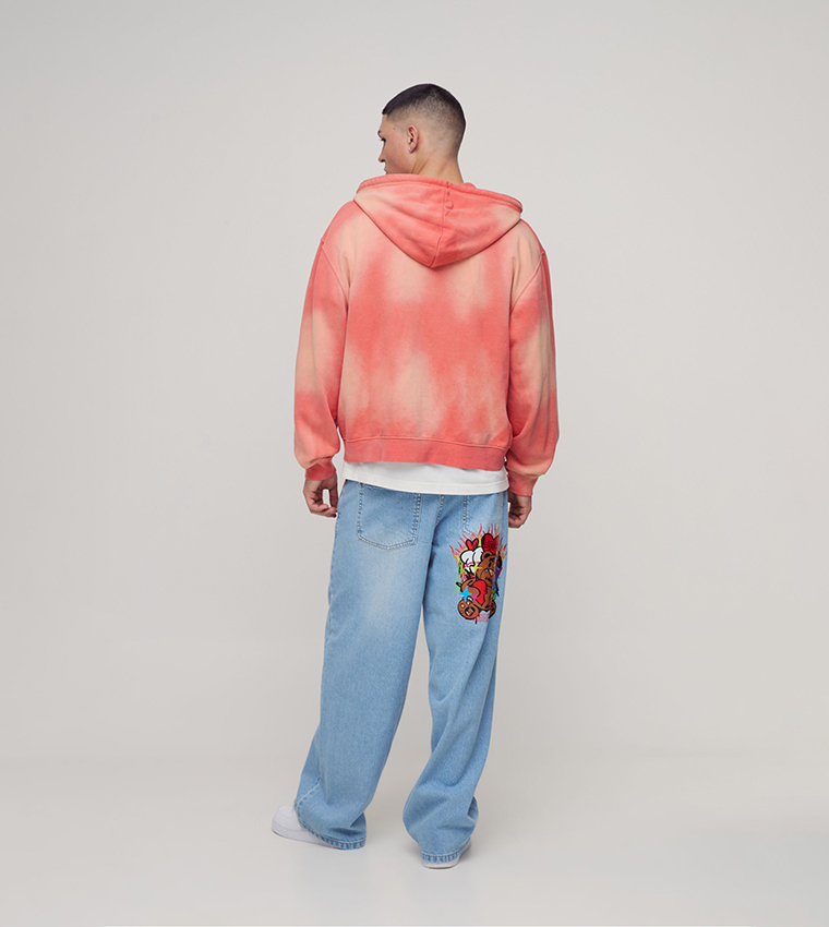 Rigid Appliqued Baggy Jeans