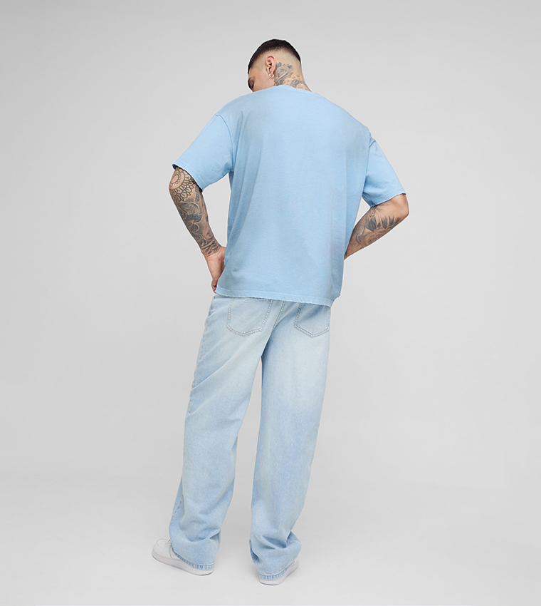 Tall Rigid Relaxed Fit Jeans with Pleat Waist Detail