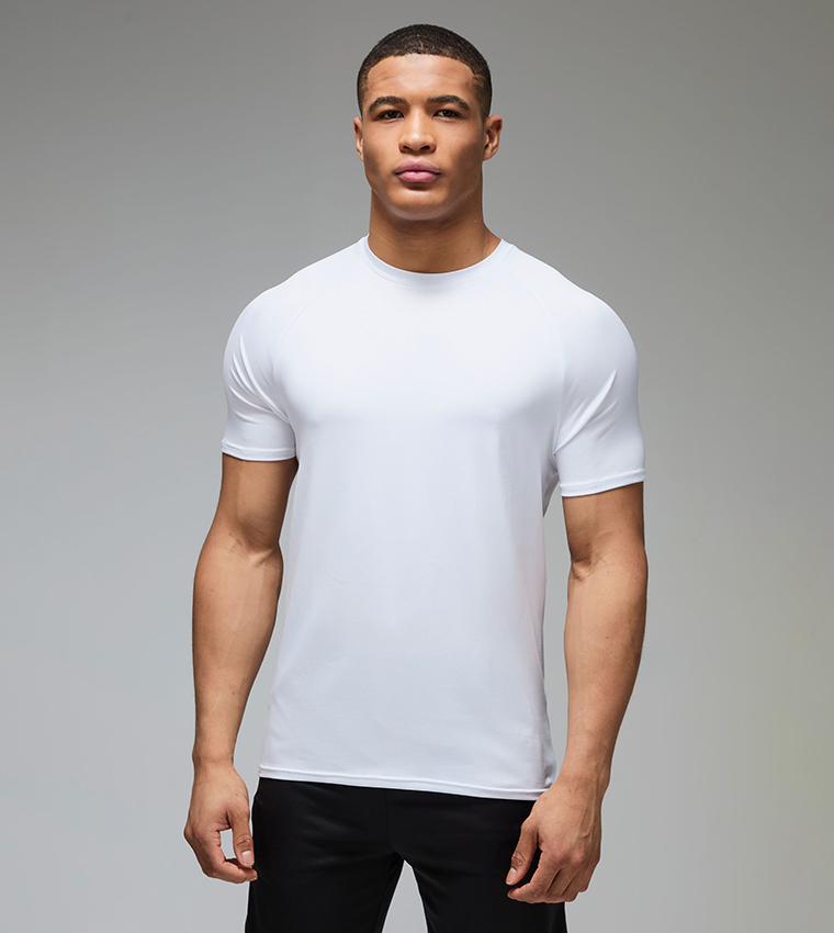Solid Raglan Sleeves Active T-Shirt
