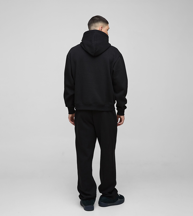 Worldwide Distressed Applique Oversized Hoodie