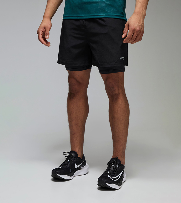 Buy BoohooMAN Active Stretch Woven In Shorts In Black