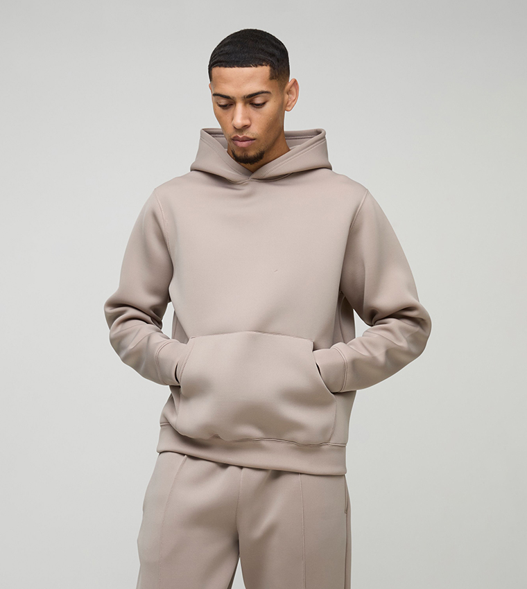 Regular Fit Bonded Scuba Hooded Tracksuit Set