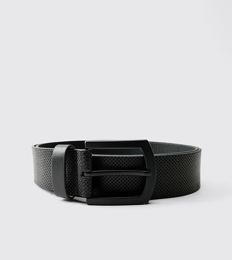 Black Textured Belt