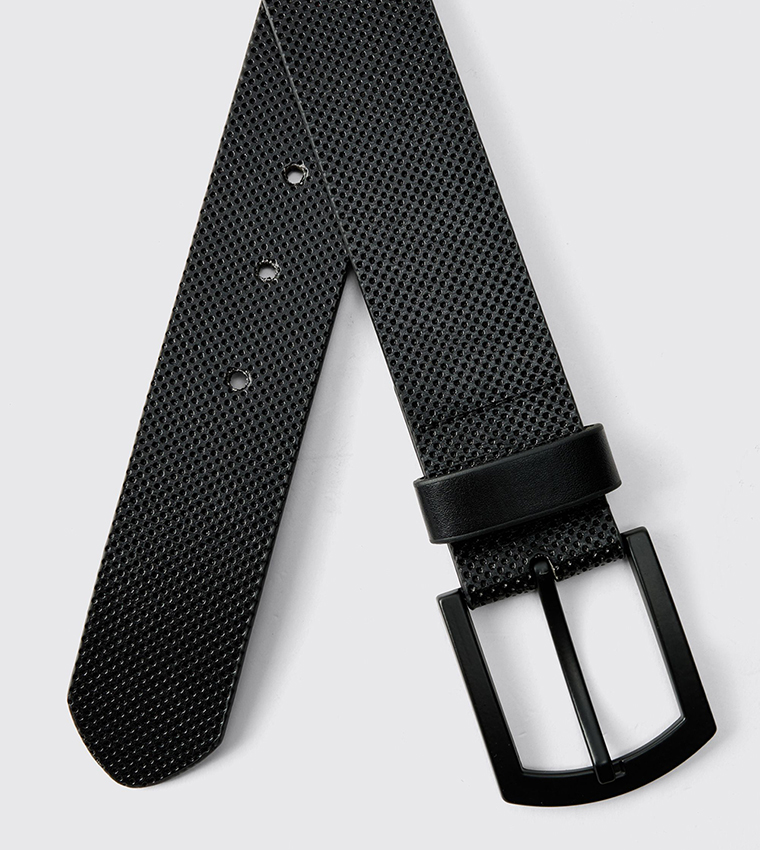 Black Textured Belt