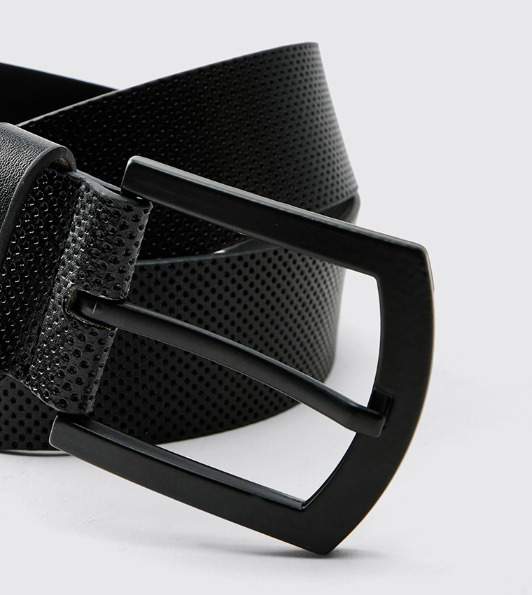 Black Textured Belt