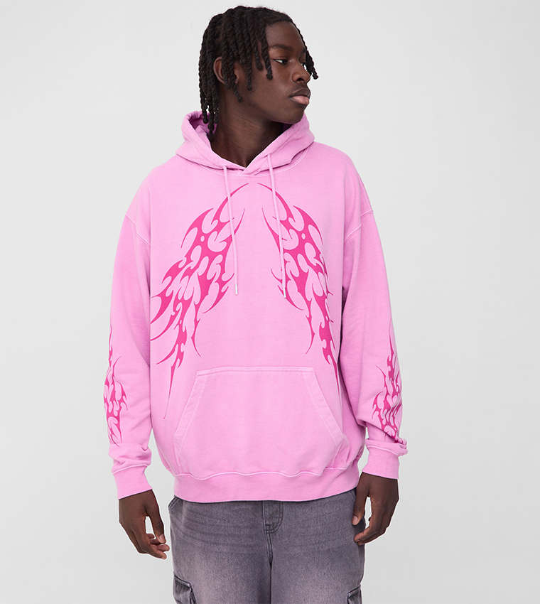 Zip Up Oversized Hoodies Shein Ombre Angel Wings Hoodie: Heavy
