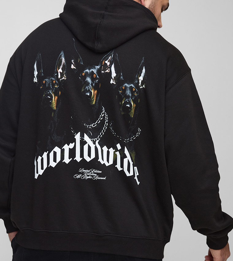 Worldwide Print Oversized Hoodie