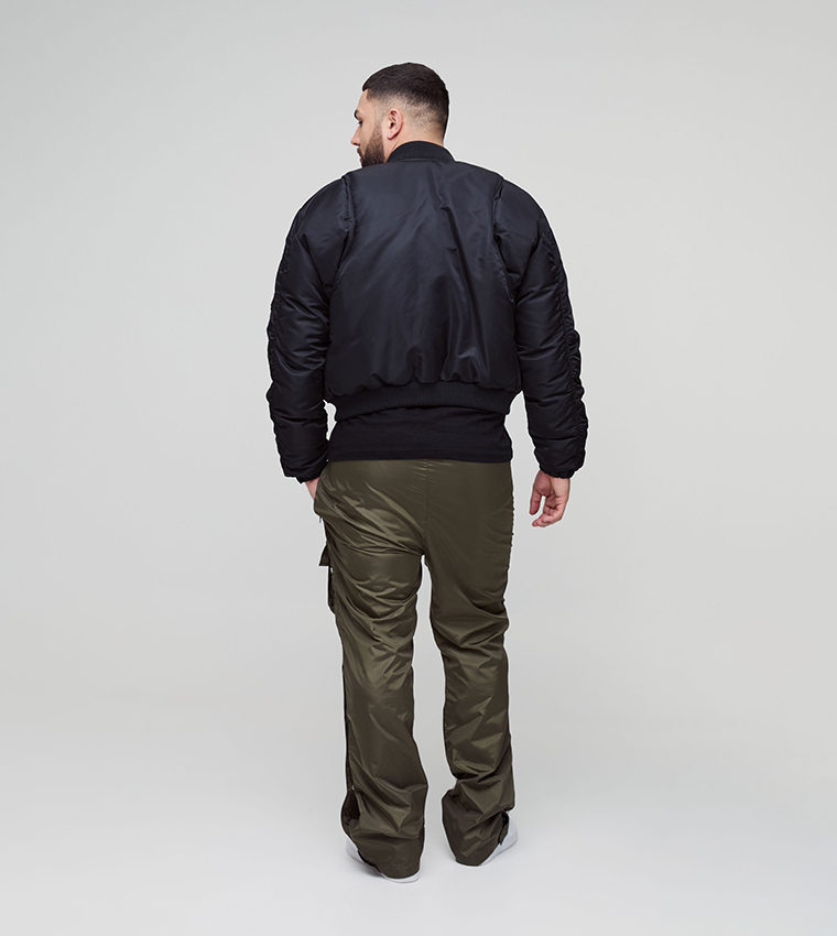 Solid Mid Rise Flared Cargo Trousers