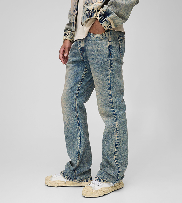 Relaxed Stacked Antique Wash Flared Jeans