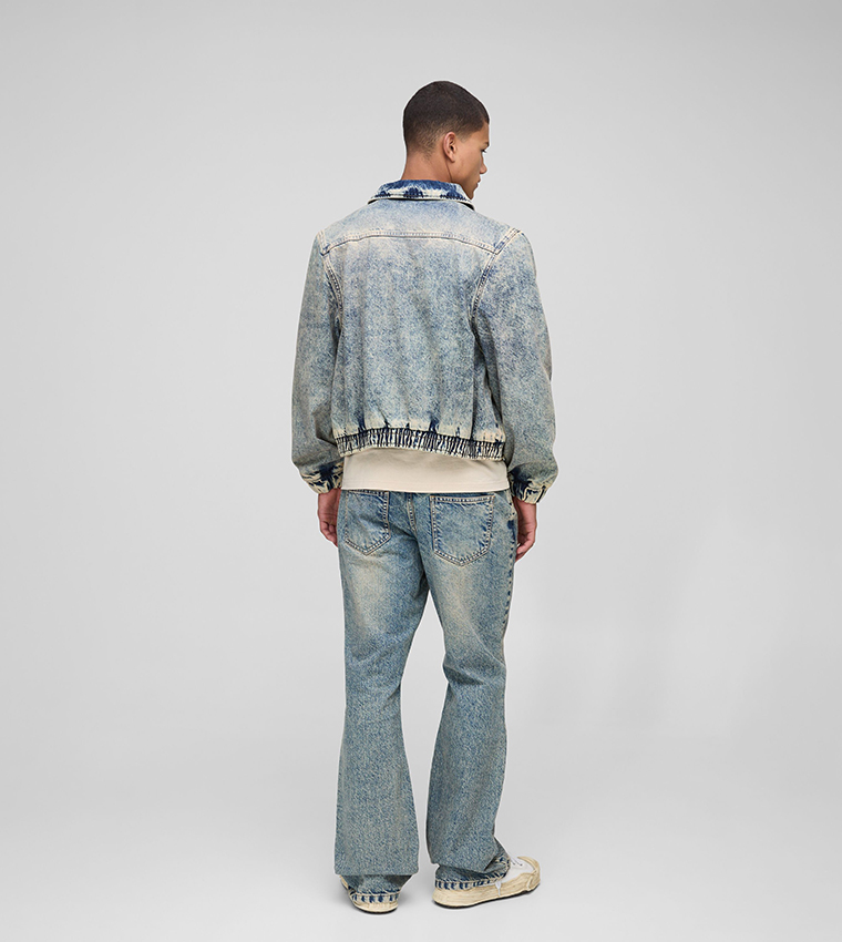 Relaxed Stacked Antique Wash Flared Jeans