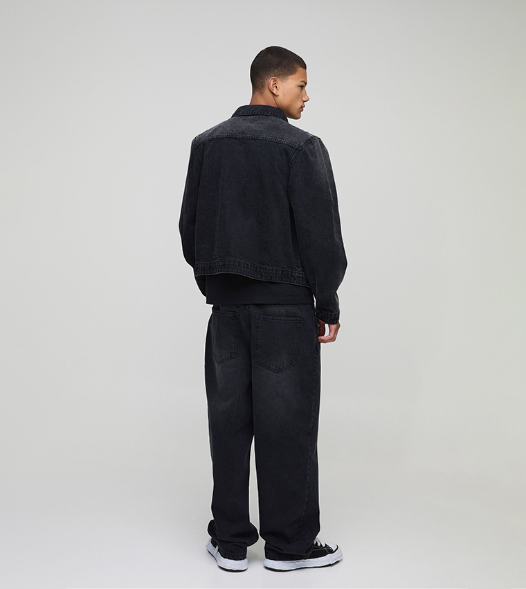 Rigid Washed Loose Fit Baggy Jeans