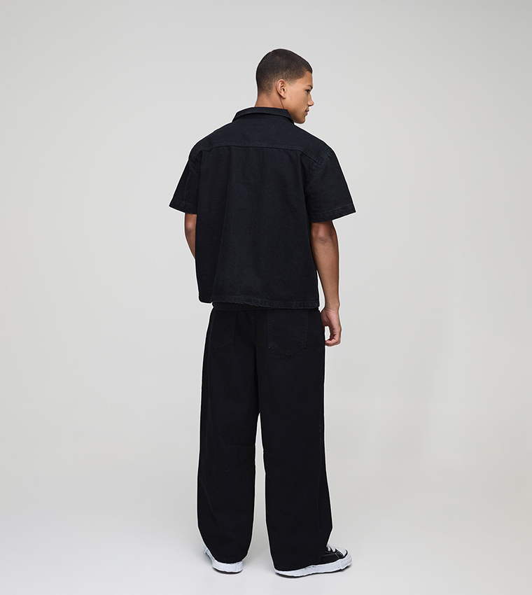 Relaxed Rigid Washed Barrel Fit Jeans