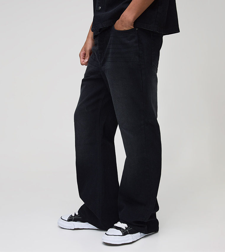 Washed Loose Fit Bootcut Jeans