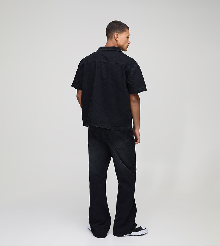 Washed Loose Fit Bootcut Jeans