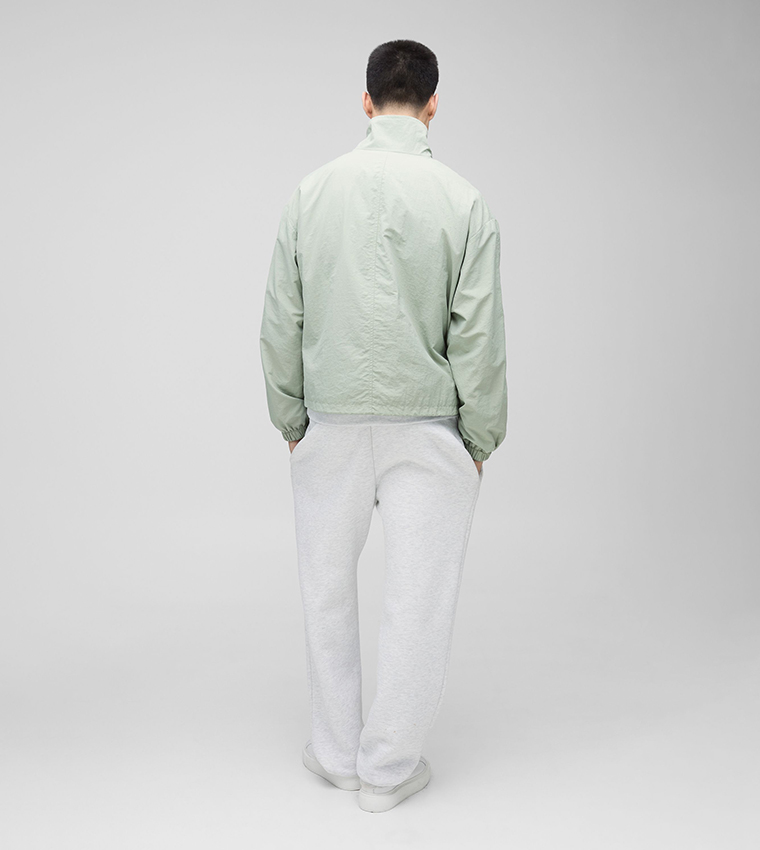Crinkled Nylon Combat Oversized Track Jacket