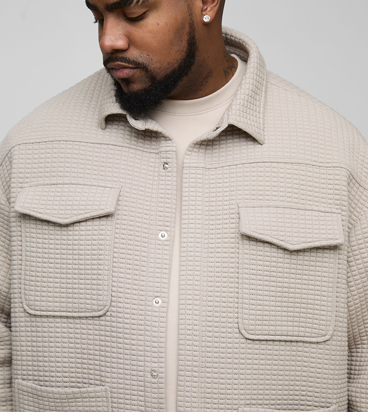 Quilted Long Sleeves Oversized Shirt