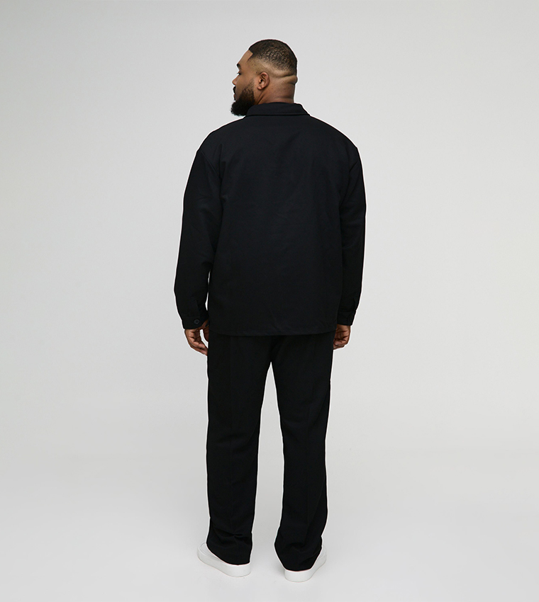 Twill Pocket Detail Short Sleeves Oversized Shirt