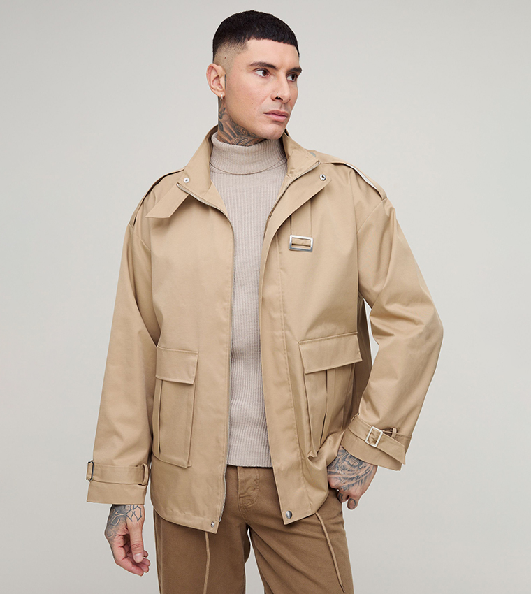 Tall Oversized Cargo Trench Coat