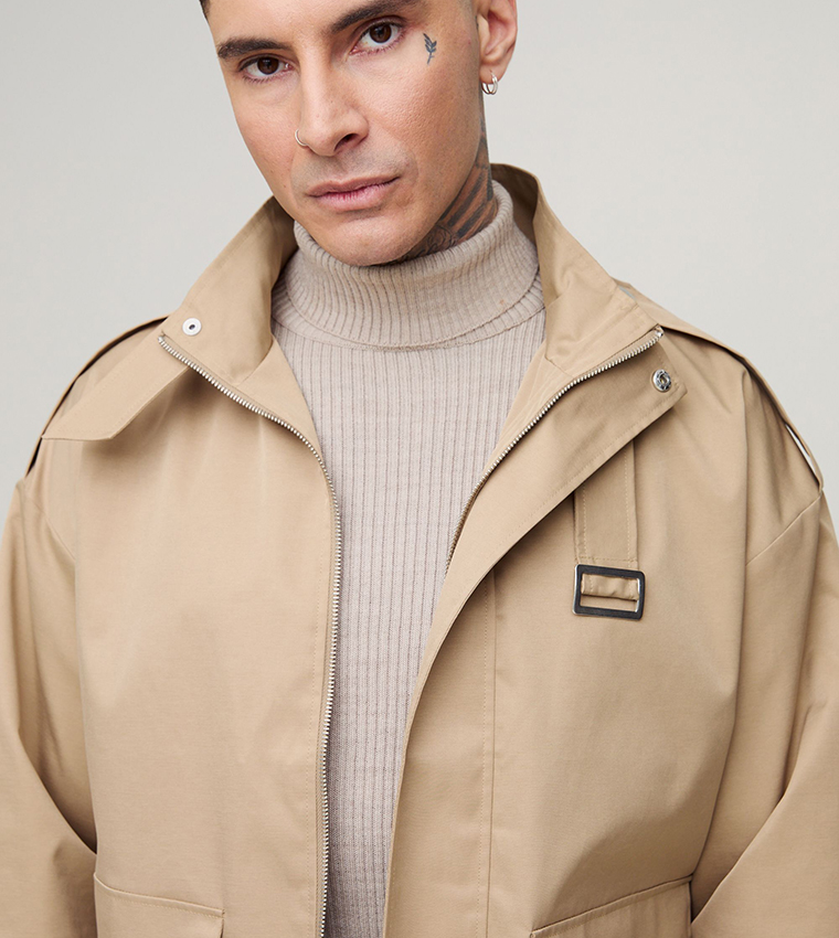 Tall Oversized Cargo Trench Coat