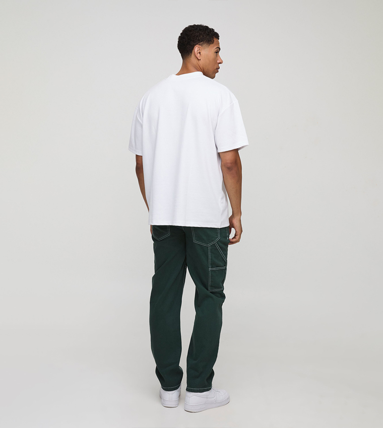 Straight Leg Contrast Stitch Jeans