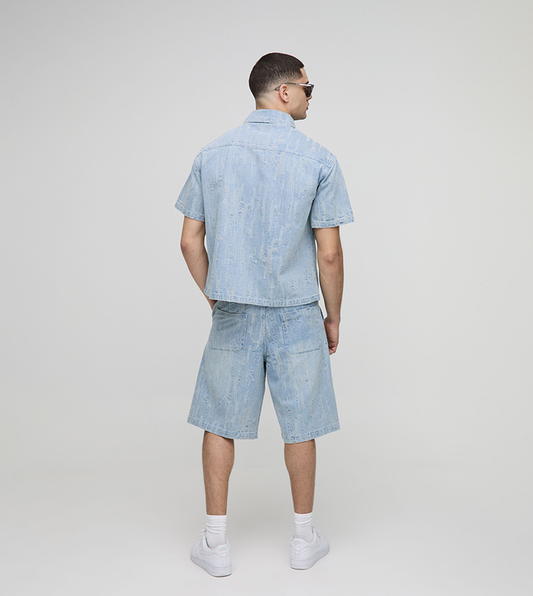 Distressed Denim Shorts