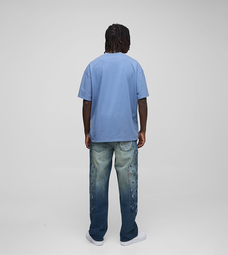 Paisley Embroidered Relaxed Fit Jeans