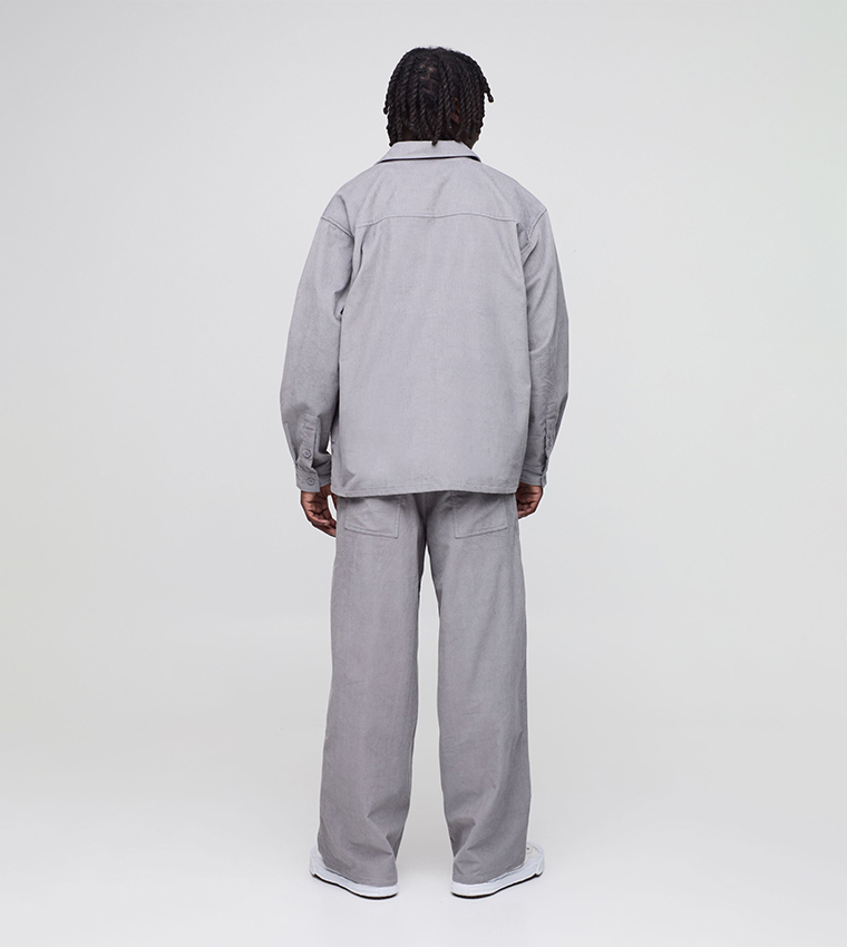 Carpenter Corduroy Long Sleeves Oversized Shirt