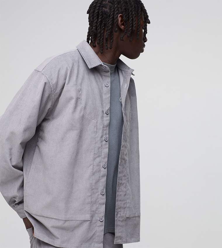 Carpenter Corduroy Long Sleeves Oversized Shirt