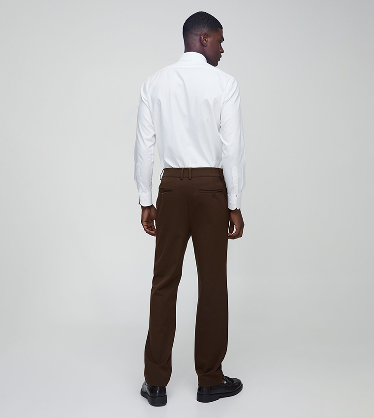 Mid Rise Straight Fit Formal Trousers