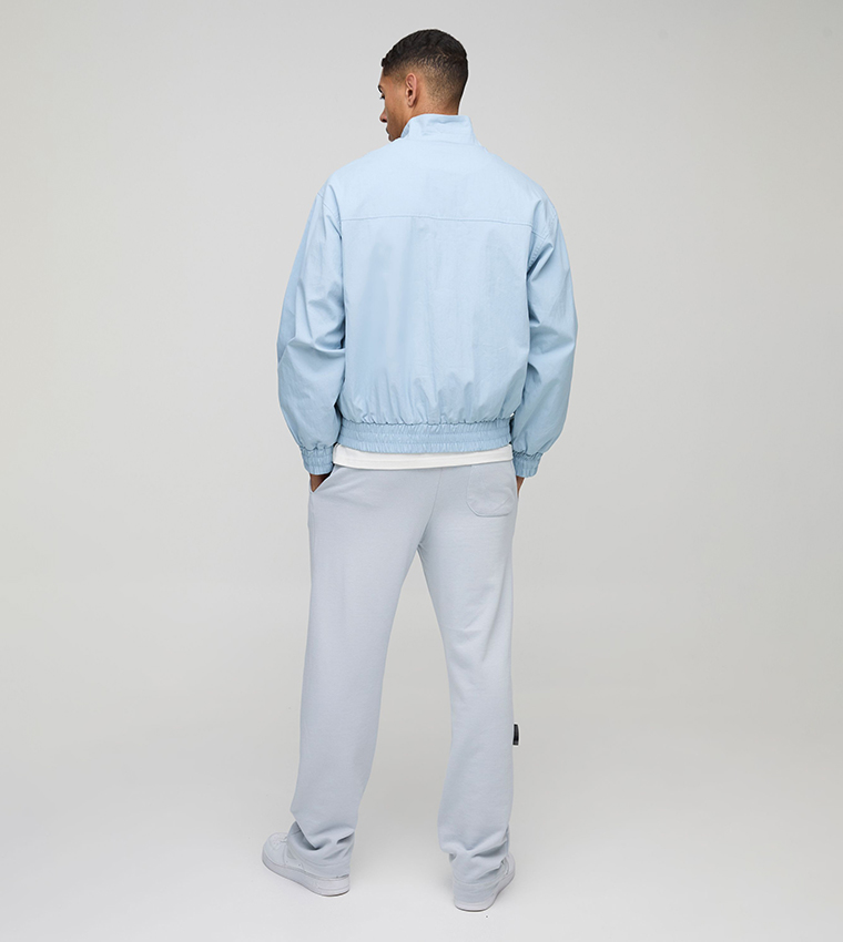 Pocket Detail Twill Oversized High Neck Bomber Jacket