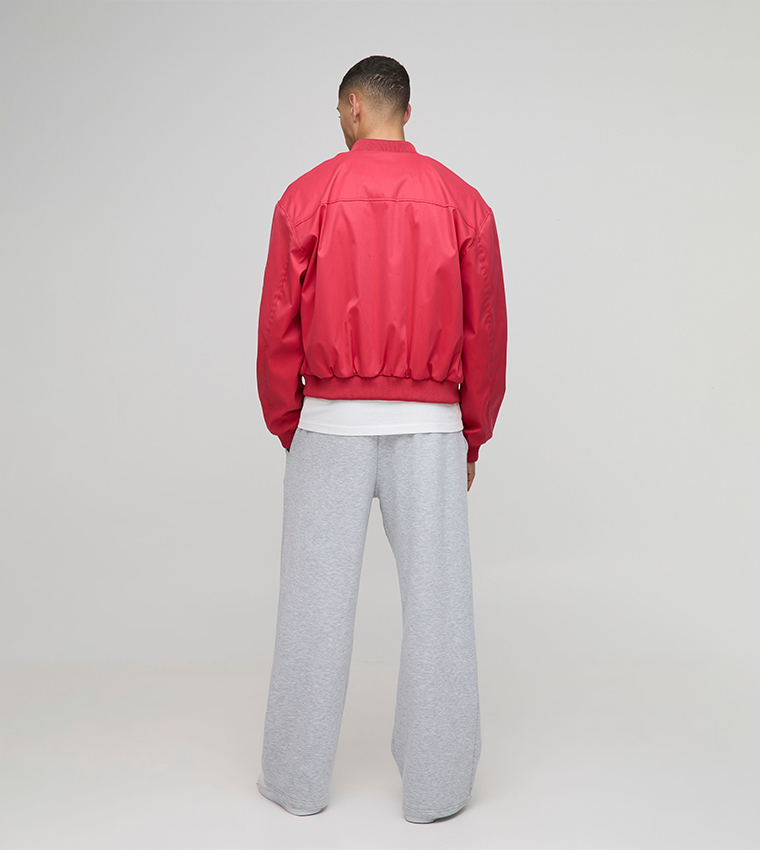 Lightweight Washed Look Nylon Bomber Jacket