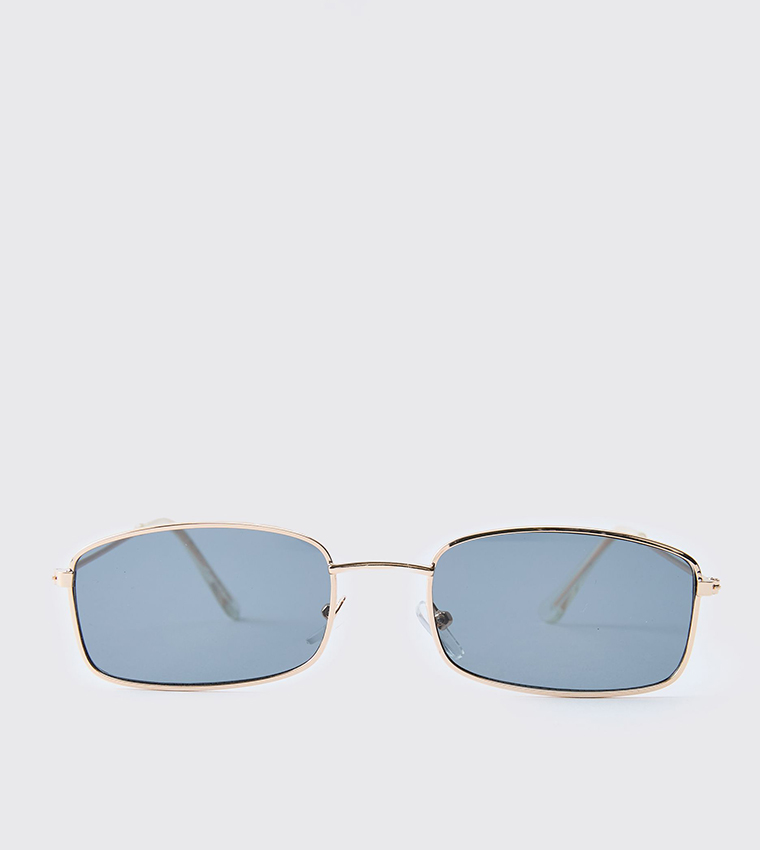 Metal Rim Rectangular Sunglasses