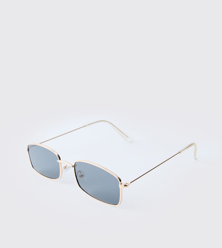 Metal Rim Rectangular Sunglasses
