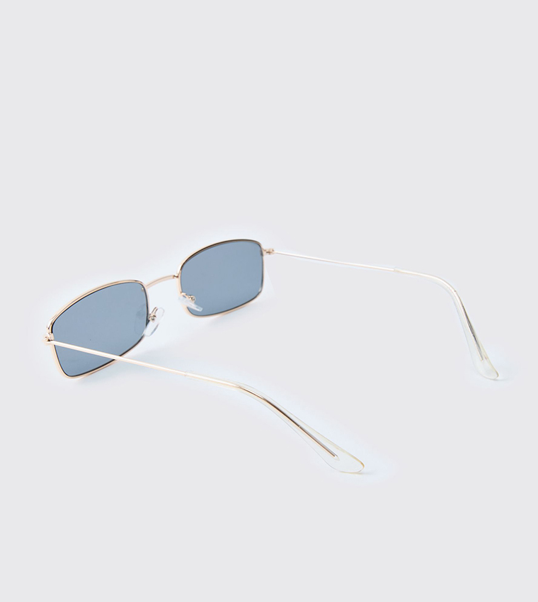 Metal Rim Rectangular Sunglasses