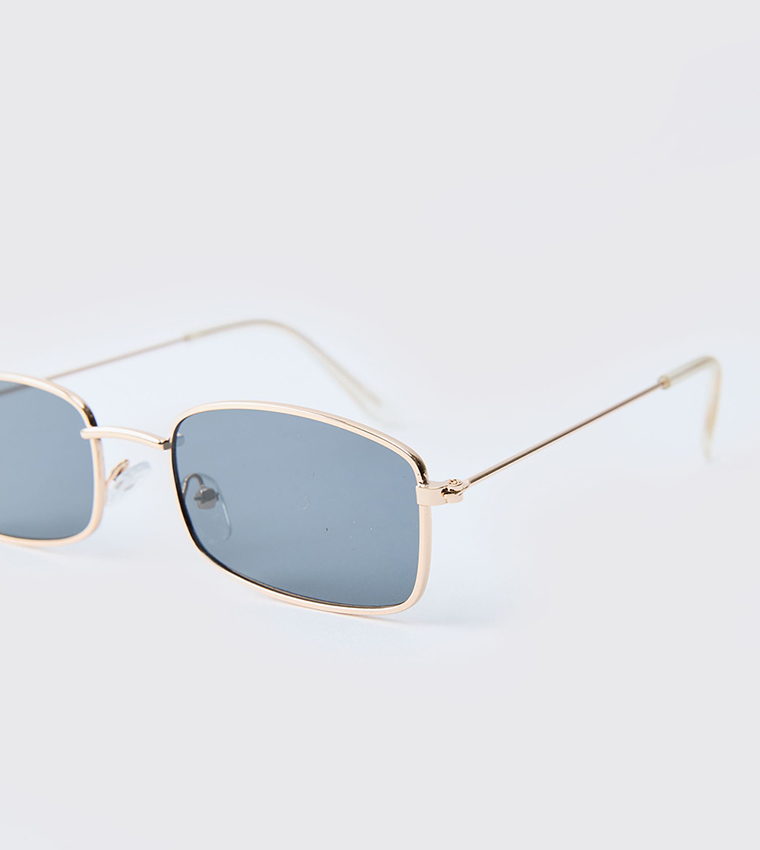 Metal Rim Rectangular Sunglasses
