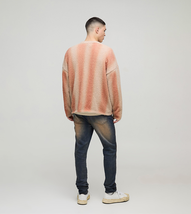 Stacked Washed Paneled Biker Skinny Fit Jeans