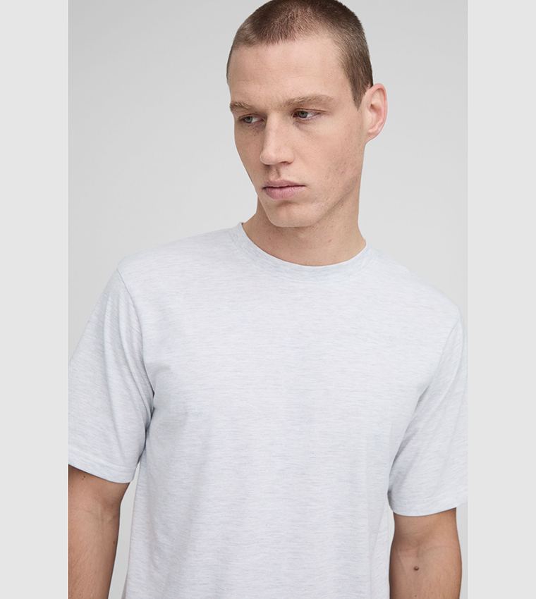 Textured Crew Neck T-Shirt
