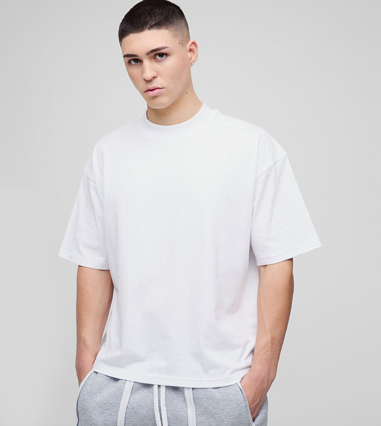 Solid Oversized Extended Neck T-Shirt