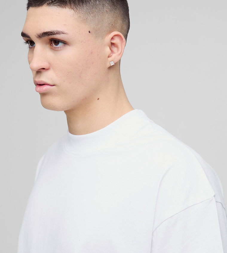 Solid Oversized Extended Neck T-Shirt