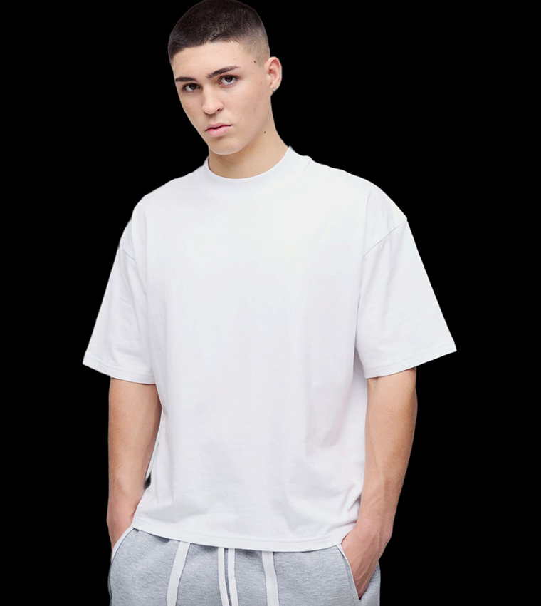 Solid Oversized Extended Neck T-Shirt