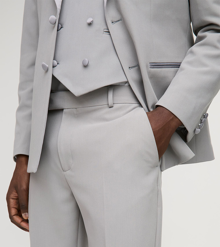 Solid Mid Rise Flared Formal Trousers