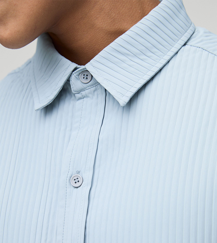 Ribbed Long Sleeves Casual Shirt