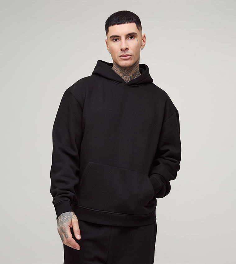 Tall Solid Long Sleeves Oversized Hoodie