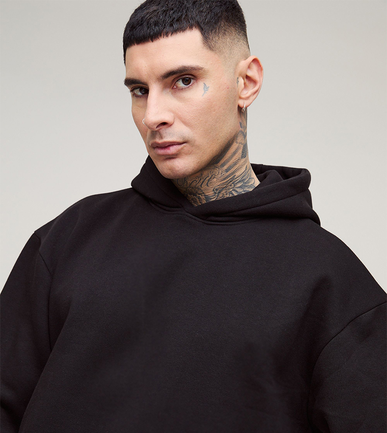 Tall Solid Long Sleeves Oversized Hoodie