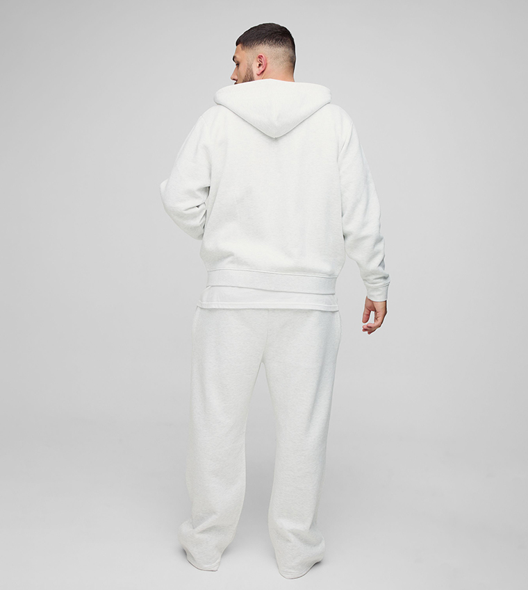 Solid Zip-Through Oversized Hooded Jacket