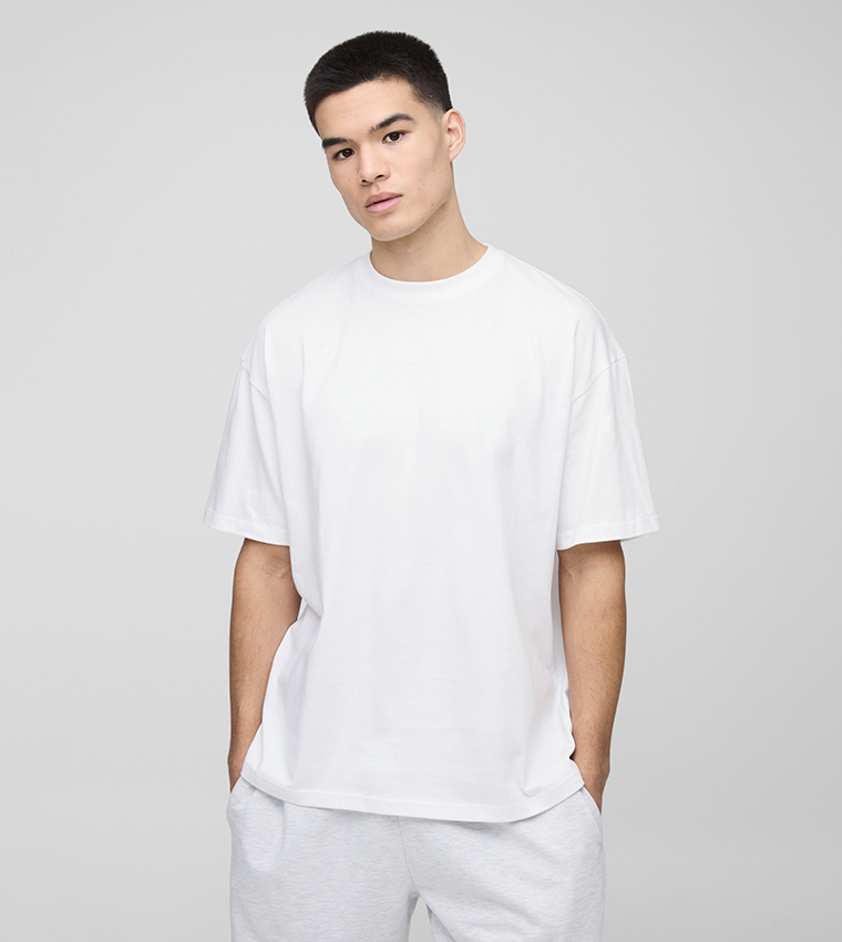 2 Pack Solid Crew Neck Oversized T-Shirts