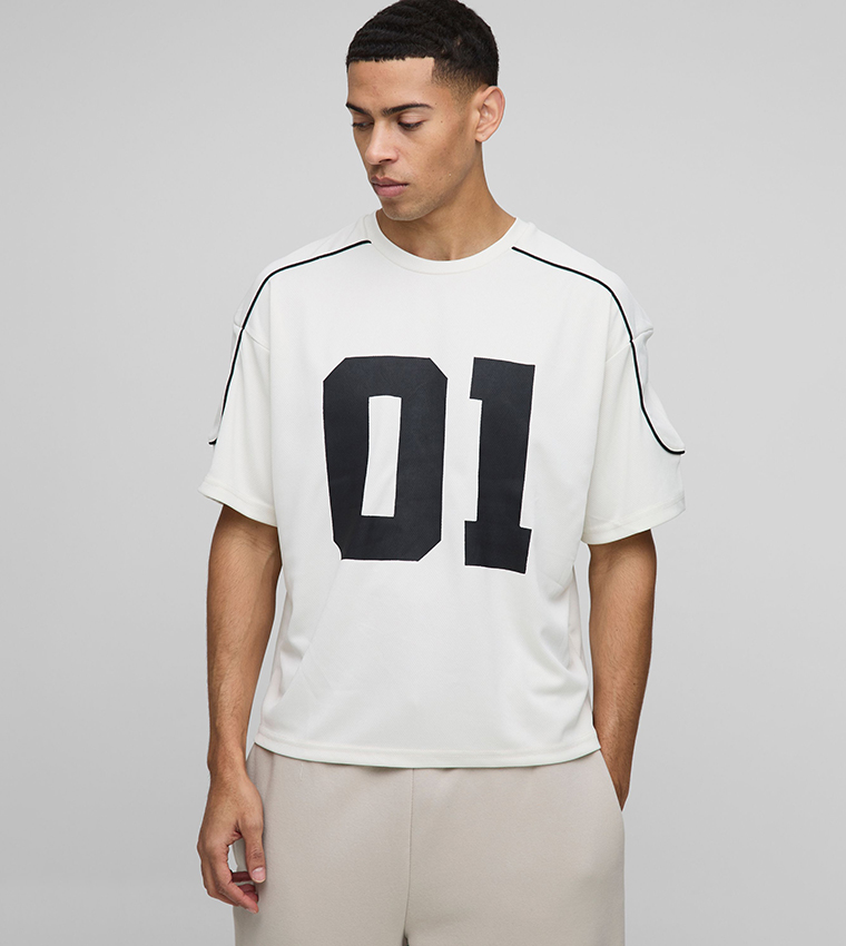 Short Sleeves Varsity Printed Oversized T-Shirt