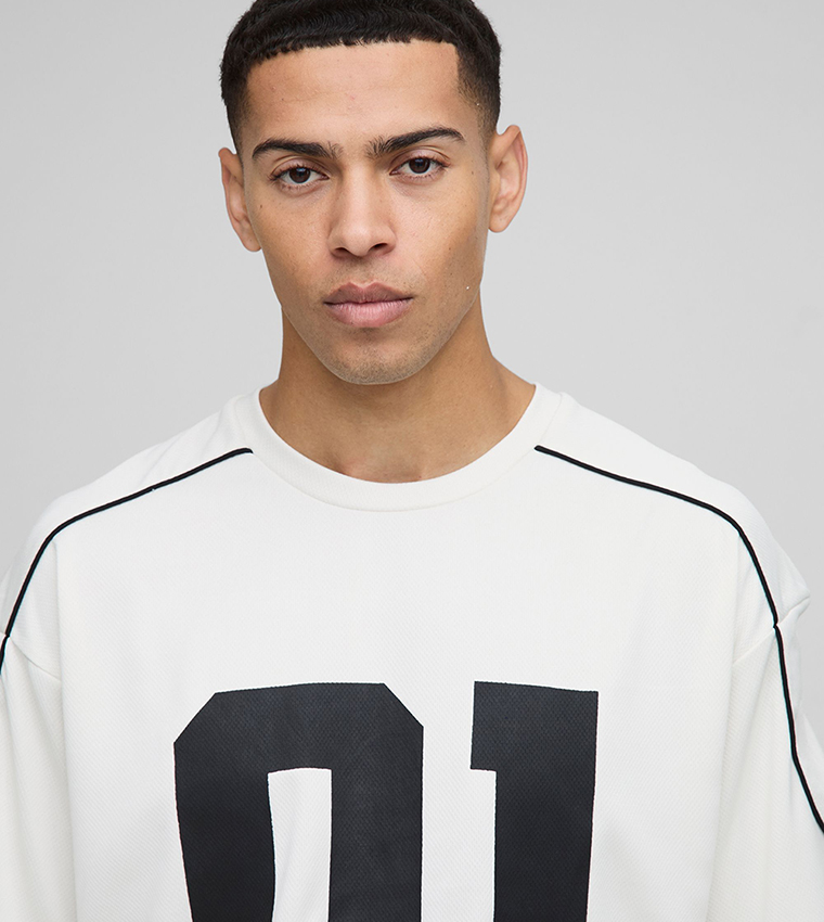 Short Sleeves Varsity Printed Oversized T-Shirt