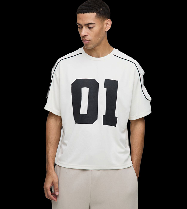 Short Sleeves Varsity Printed Oversized T-Shirt